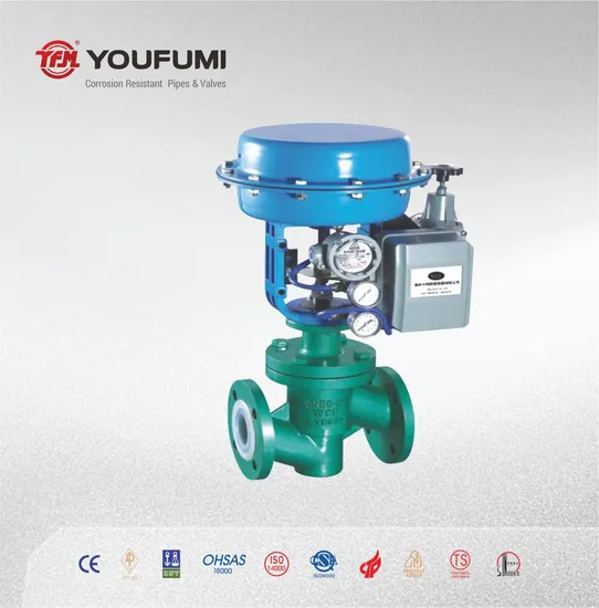 PFA Lined Globe Valve ANSI Chemical Fluid
