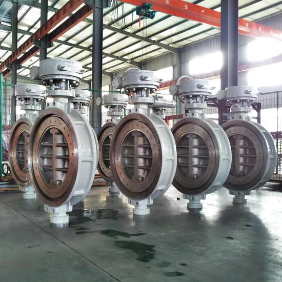 DN500 CF8 SS304 Metal Seated Triple Eccentric Offset Double Flanged Butterfly Valve Pn16 25