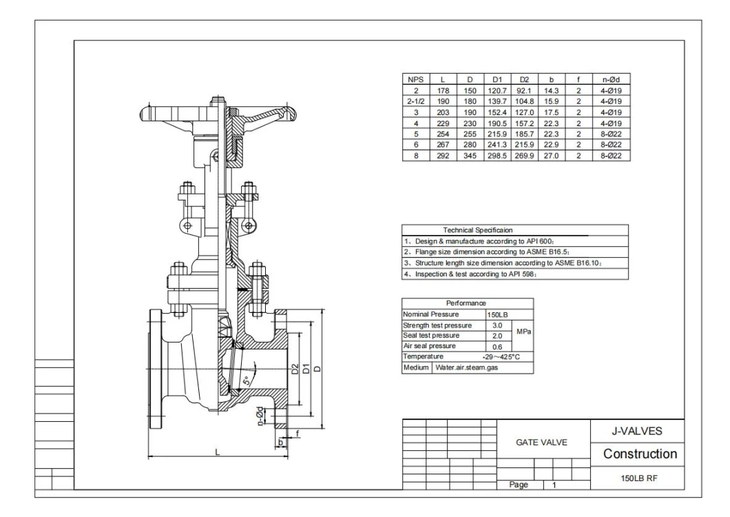 Industrial ASME/API600/DIN/JIS Wheel&Gear&Electric&Pneumatic Stainless Steel/Carbon Steel/Ss CF8/Wcb Flange Wedge Gate Valve