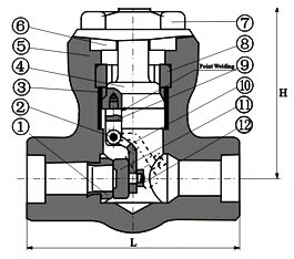 900lb/1500lb/2500lb Compact Steel Pressure Seal High Pressure Swing Check Valve (GAH64H)