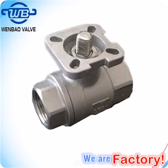 Válvula de esfera de aço inoxidável 2 PC Ss Válvulas industriais rosqueadas com almofada de montagem opcional Válvula de bóia