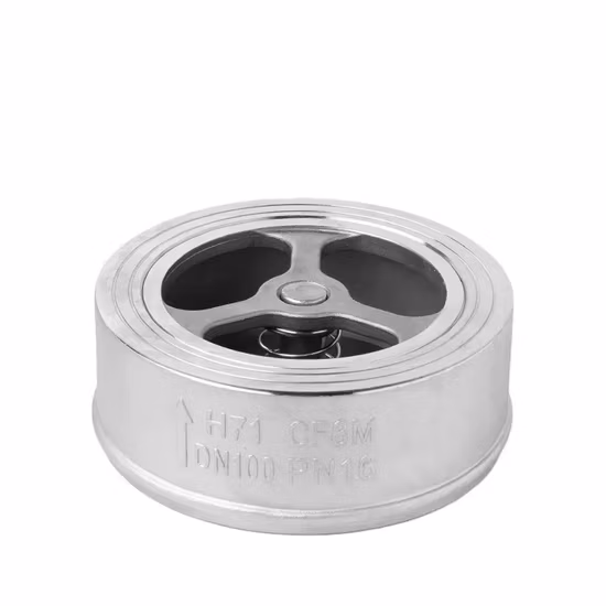 Válvula de retenção tipo wafer carregada por mola de aço inoxidável